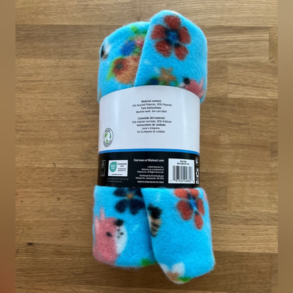 Dog Days Print Blue Fleece Throw NWT - Picture 3 of 6
